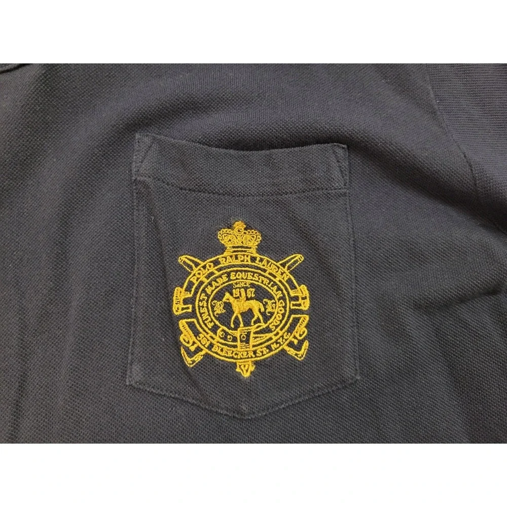 Ralph Lauren Polo Shirt Mens Large‎ Blue Bleecker Crest Equestrian Pony Rugby